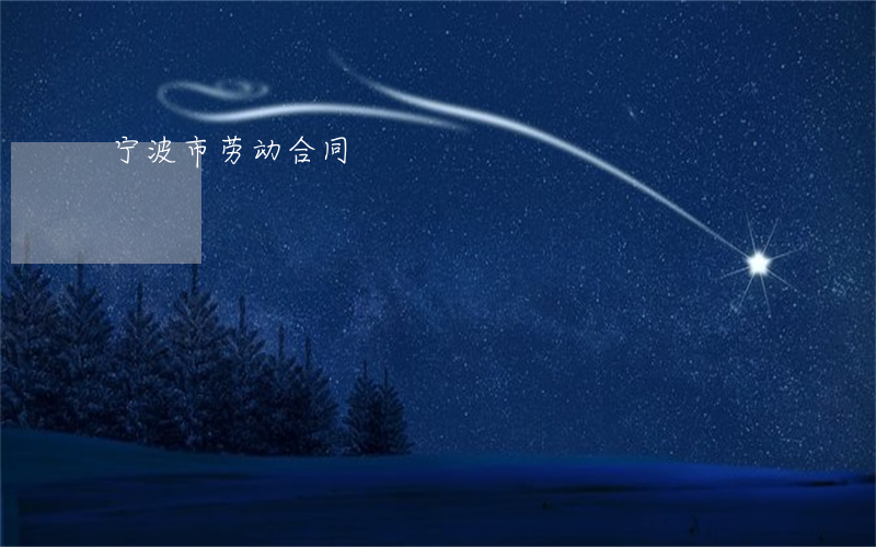 宁波市劳动合同