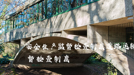 安全生产监督检查制度(道路运输安全生产监督检查制度)