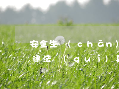 安全生產(chǎn)相關(guān)法律法規(guī)具體條例(與安全生產(chǎn)有關(guān)的法律法規(guī)條例有哪些)