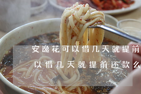 安逸花可以借几天就提前还款么-安逸花可以借几天就提前还款么吗