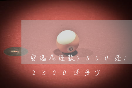 安逸花还款2500还1000-安逸花借2500还多少