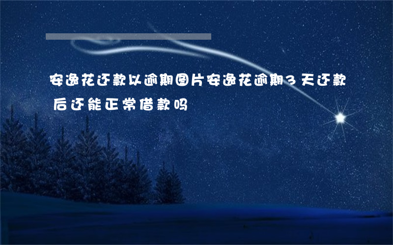 安逸花还款以逾期图片(安逸花逾期3天还款后还能正常借款吗)
