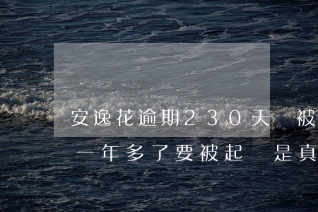 安逸花逾期230天會被起訴嗎(安逸花逾期一年多了要被起訴是真的嗎)