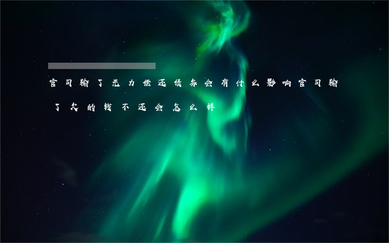 官司输了无力偿还债务会有什么影响(官司输了欠的钱不还会怎么样)