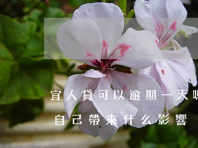 宜人貸可以逾期一天嗎(宜人貸逾期三天會給自己帶來什么影響)