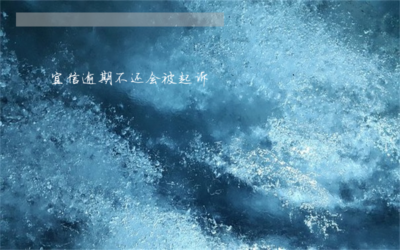宜信逾期不还会被起诉