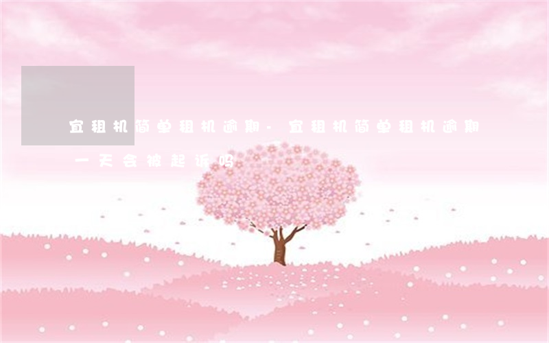 宜租机简单租机逾期-宜租机简单租机逾期一天会被起诉吗