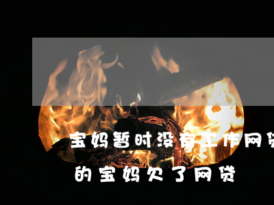 宝妈暂时没有工作网贷逾期20万-没工作的宝妈欠了网贷