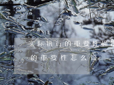 实际执行的重要性确定的逾期值-实际执行的重要性怎么算