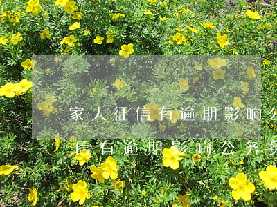 家人征信有逾期影响公务员政审吗-家人征信有逾期影响公务员政审吗知乎