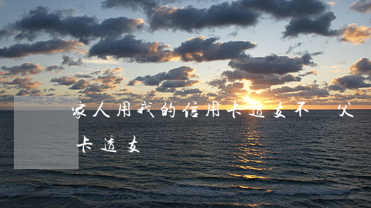 家人用我的信用卡透支不還(父親用我的信用卡透支)