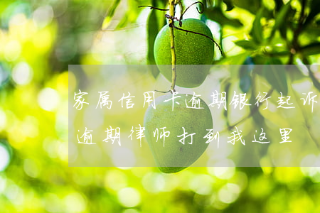家属信用卡逾期银行起诉我吗 家人的信用卡逾期律师打到我这里