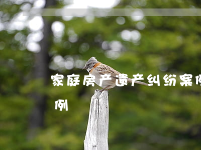 家庭房产遗产纠纷案例(家庭遗产纠纷真实案例)
