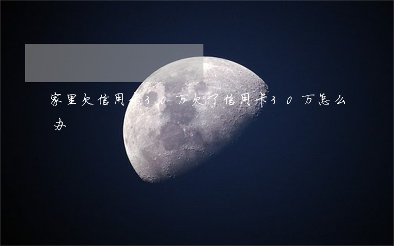 家里欠信用卡30万(欠了信用卡30万怎么办)