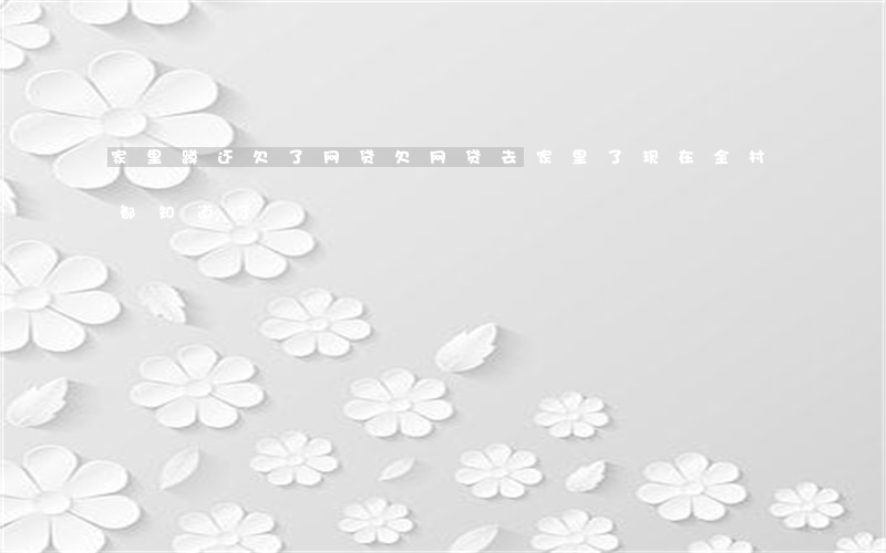 家里蹲还欠了网贷(欠网贷去家里了现在全村都知道了)