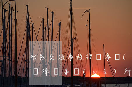 宿松交通事故律師事務(wù)所有哪些(宿興律師事務(wù)所電話)