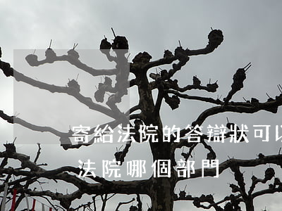 寄給法院的答辯狀可以用順豐嗎(答辯狀送到法院哪個部門)