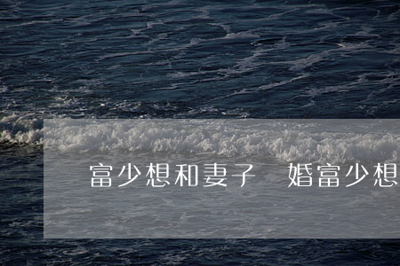 富少想和妻子離婚(富少想和妻子離婚)