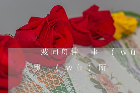寧波同舟律師事務(wù)所地址(萬舟律師事務(wù)所)