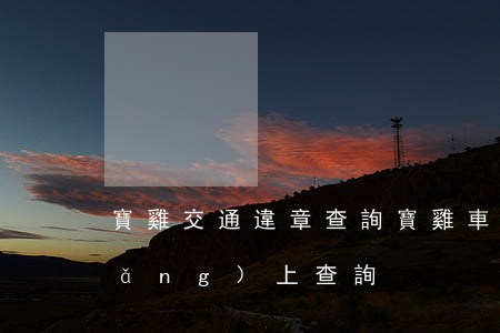 寶雞交通違章查詢(寶雞車輛違章查詢網(wǎng)上查詢)
