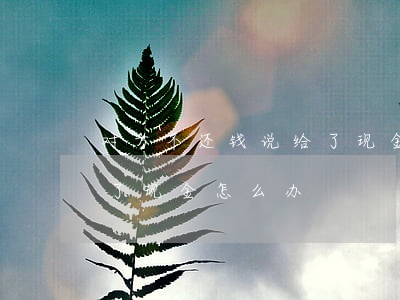 对方不还钱说给了现金怎么办(欠钱不还说还了现金怎么办)