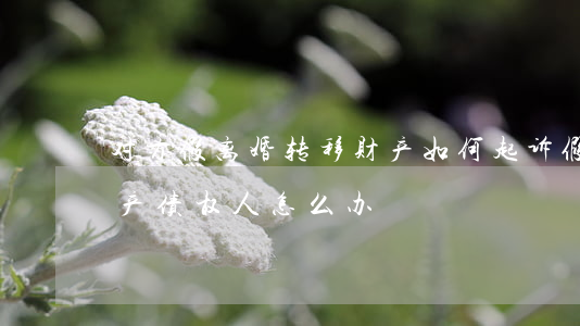 对方假离婚转移财产如何起诉(假离婚转移财产债权人怎么办)