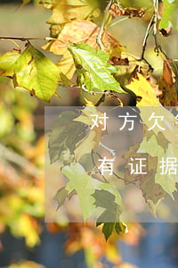 对方欠钱没有证据怎么处理(对方欠款不还,没有证据怎么办)