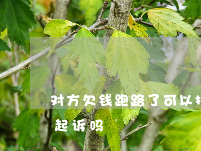对方欠钱跑路了可以报警吗（对方欠钱跑了会起诉吗）