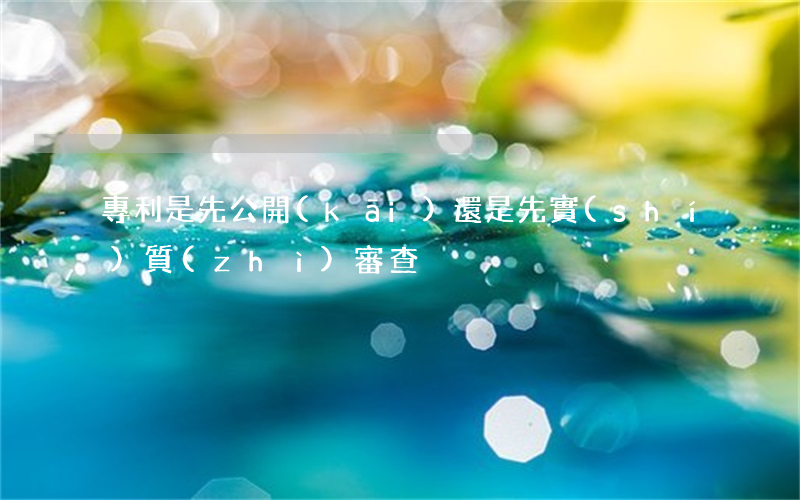 專利是先公開(kāi)還是先實(shí)質(zhì)審查