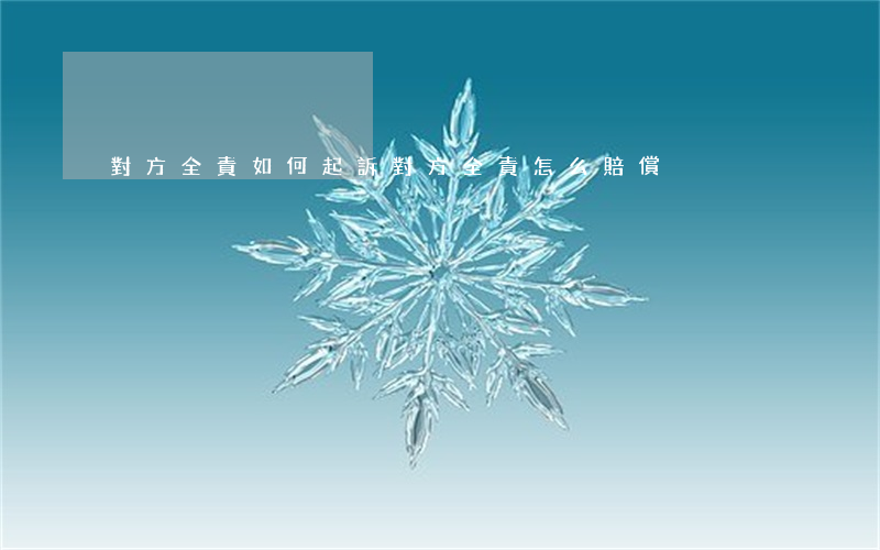 對方全責如何起訴(對方全責怎么賠償)