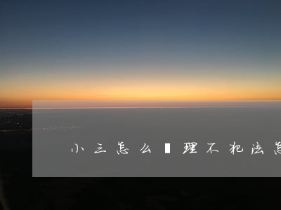 小三怎么處理不犯法(怎樣整小三不犯法)