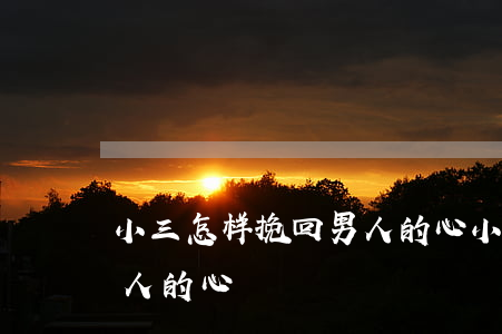 小三怎样挽回男人的心(小三如何挽回已婚男人的心)