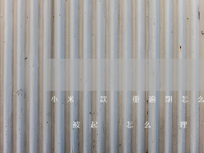 小米貸款嚴重逾期怎么辦(小米貸款逾期多久會被起訴怎么處理)