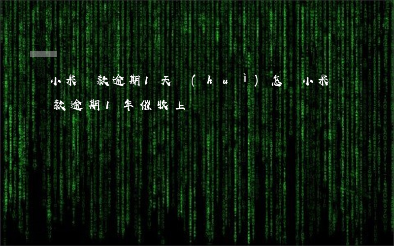 小米貸款逾期1天會(huì)怎樣(小米貸款逾期1年催收上門)