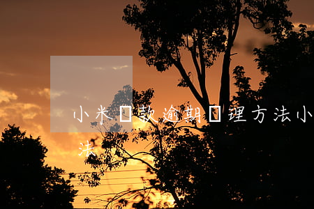 小米貸款逾期處理方法(小米貸款逾期處理方法)
