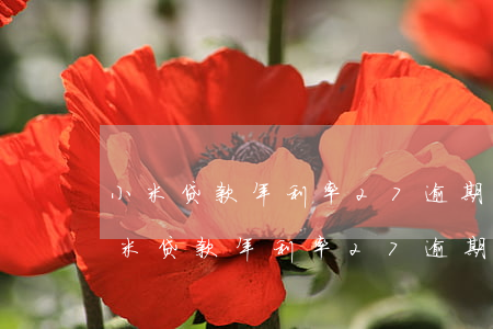 小米贷款年利率27逾期会进入黑名单嘛(小米贷款年利率27逾期会进入黑名单嘛)
