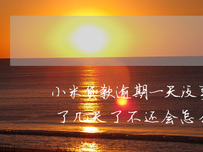 小米贷款逾期一天没事吧(小米金融贷款逾期了几天了不还会怎么样?)