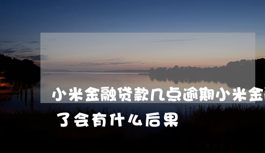 小米金融贷款几点逾期(小米金融逾期一个月了会有什么后果?)