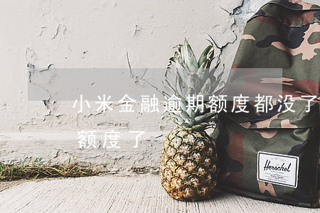 小米金融逾期额度都没了 小米金融突然没有额度了