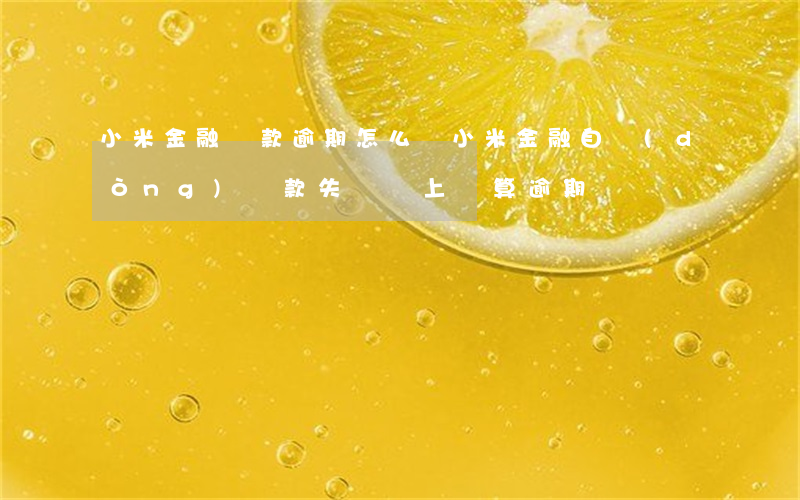小米金融還款逾期怎么辦(小米金融自動(dòng)還款失敗馬上還算逾期?)
