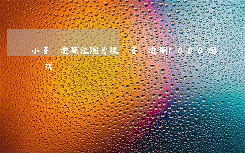小芽貸逾期法院受理（麥芽貸逾期1000起訴我）