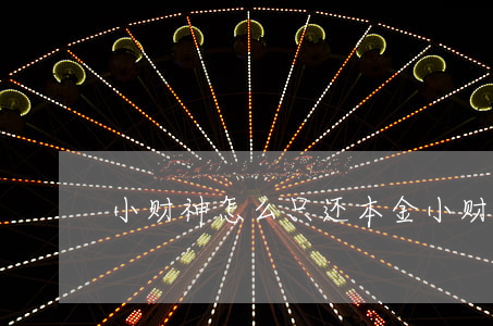 小财神怎么只还本金 小财神提现多久到账