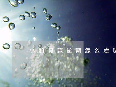 小額貸款逾期怎么處理(小貸逾期怎么辦)