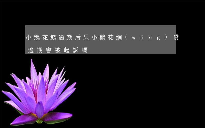小鵝花錢逾期后果（小鵝花網(wǎng)貸逾期會被起訴嗎）
