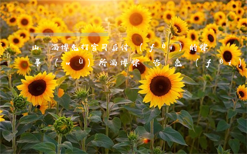 山東淄博先打官司后付費(fèi)的律師事務(wù)所(淄博律師咨詢免費(fèi))