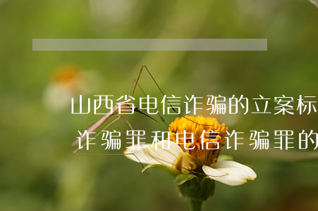 山西省电信诈骗的立案标准是多少元(山西省诈骗罪和电信诈骗罪的立案标准)