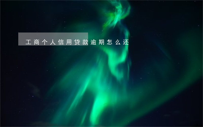 工商个人信用贷款逾期怎么还