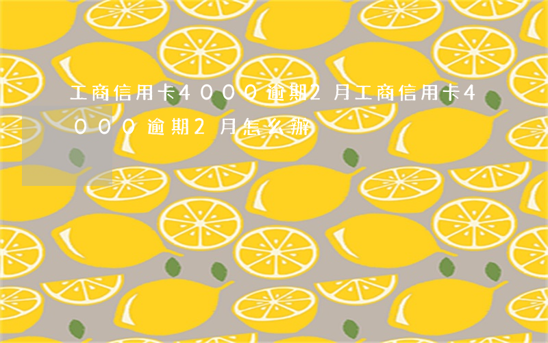 工商信用卡4000逾期2月(工商信用卡4000逾期2月怎么辦)