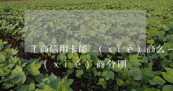工商信用卡能協(xié)商么-工行可以協(xié)商分期嗎