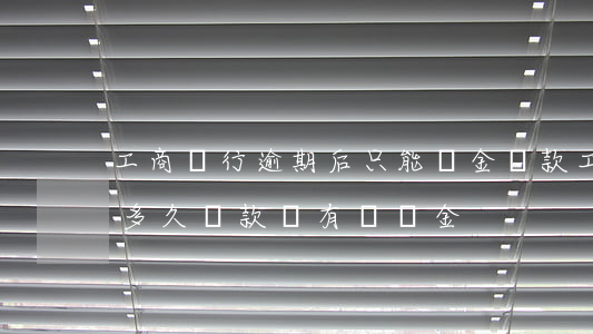 工商銀行逾期后只能現金還款 工商銀行提前多久還款沒有違約金